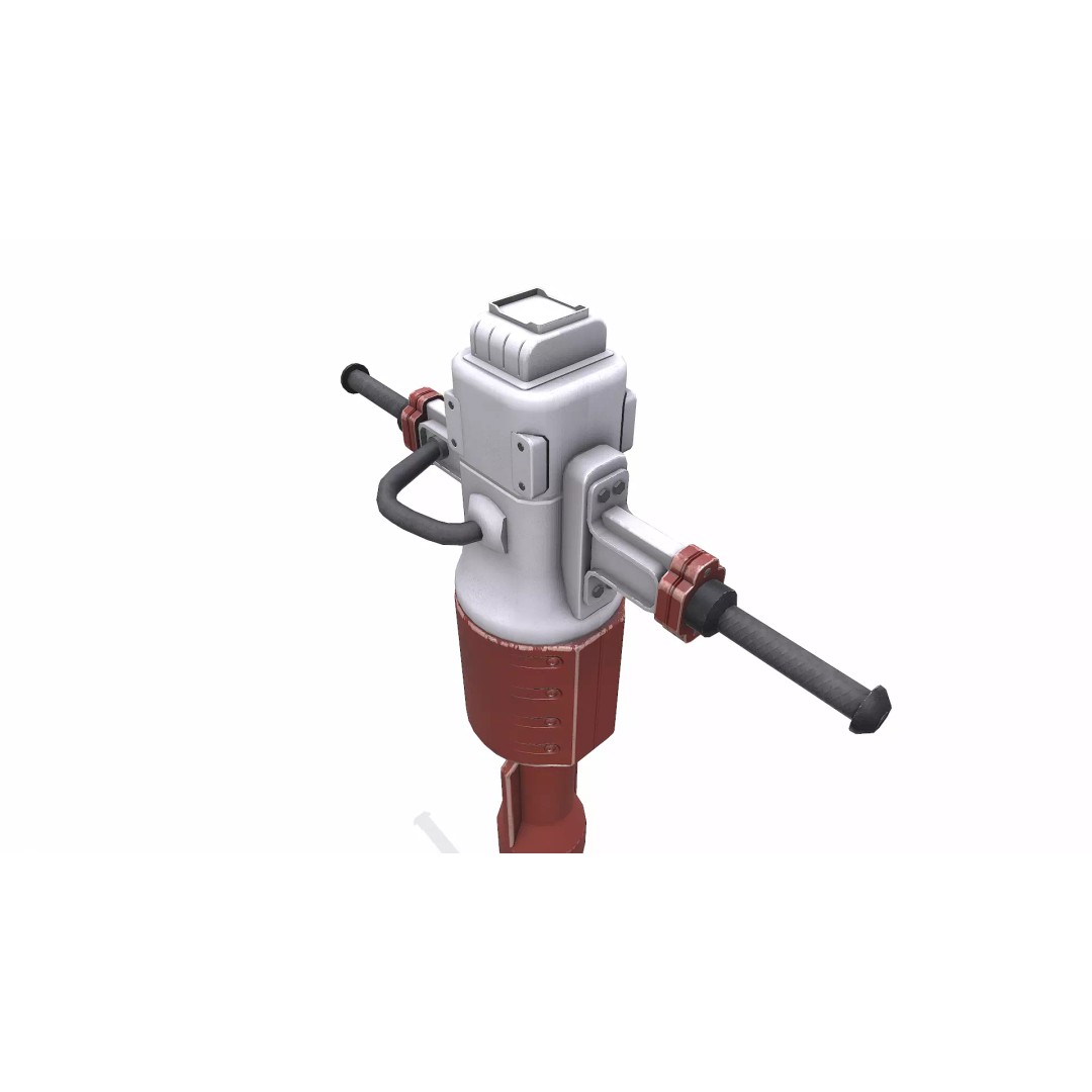 Old Jackhammer 3D Model – Low Poly PBR Game Asset, FBX, OBJ - View 13
