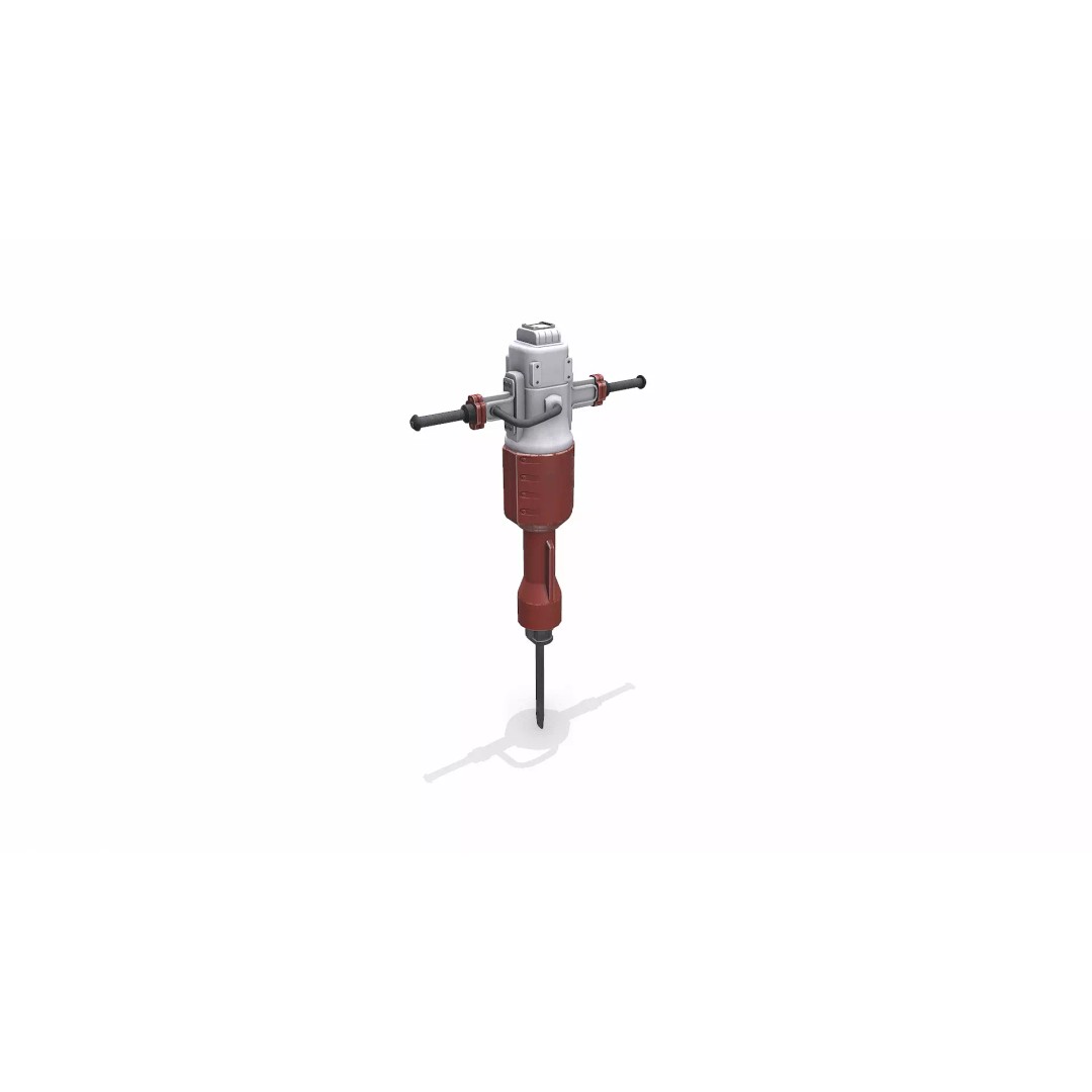 Old Jackhammer 3D Model – Low Poly PBR Game Asset, FBX, OBJ - View 2