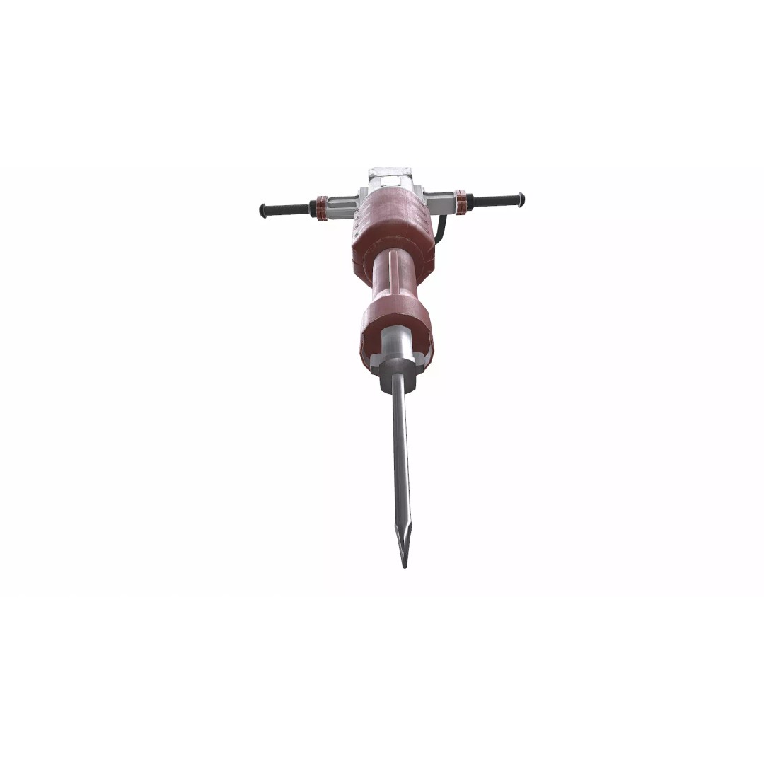 Old Jackhammer 3D Model – Low Poly PBR Game Asset, FBX, OBJ - View 21