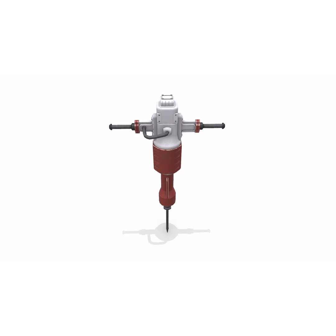 Old Jackhammer 3D Model – Low Poly PBR Game Asset, FBX, OBJ - View 3
