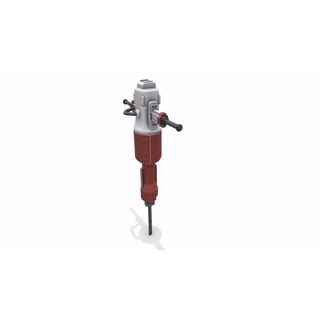 Old Jackhammer 3D Model – Low Poly PBR Game Asset, FBX, OBJ - View 6
