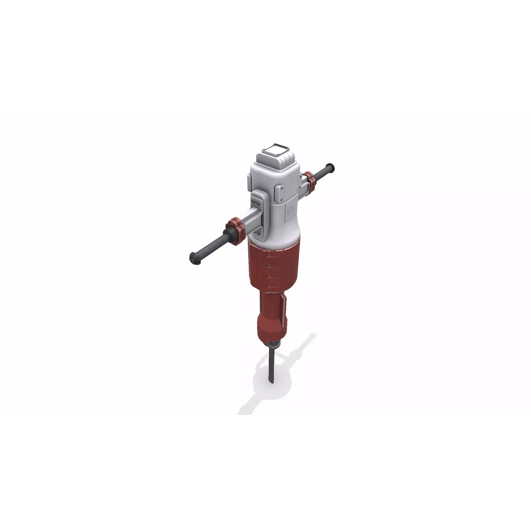 Old Jackhammer 3D Model – Low Poly PBR Game Asset, FBX, OBJ - View 8