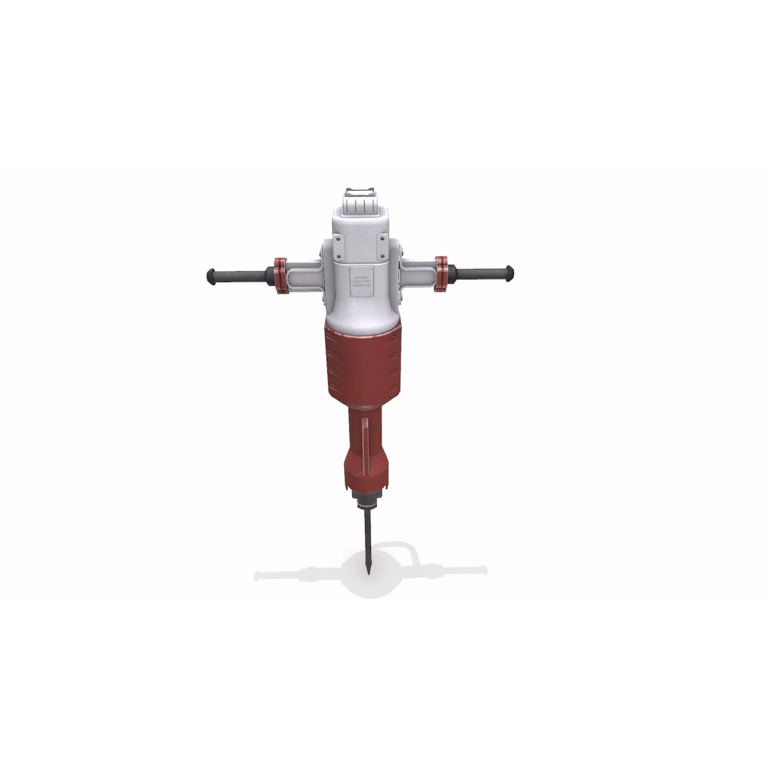 Old Jackhammer 3D Model – Low Poly PBR Game Asset, FBX, OBJ - View 9
