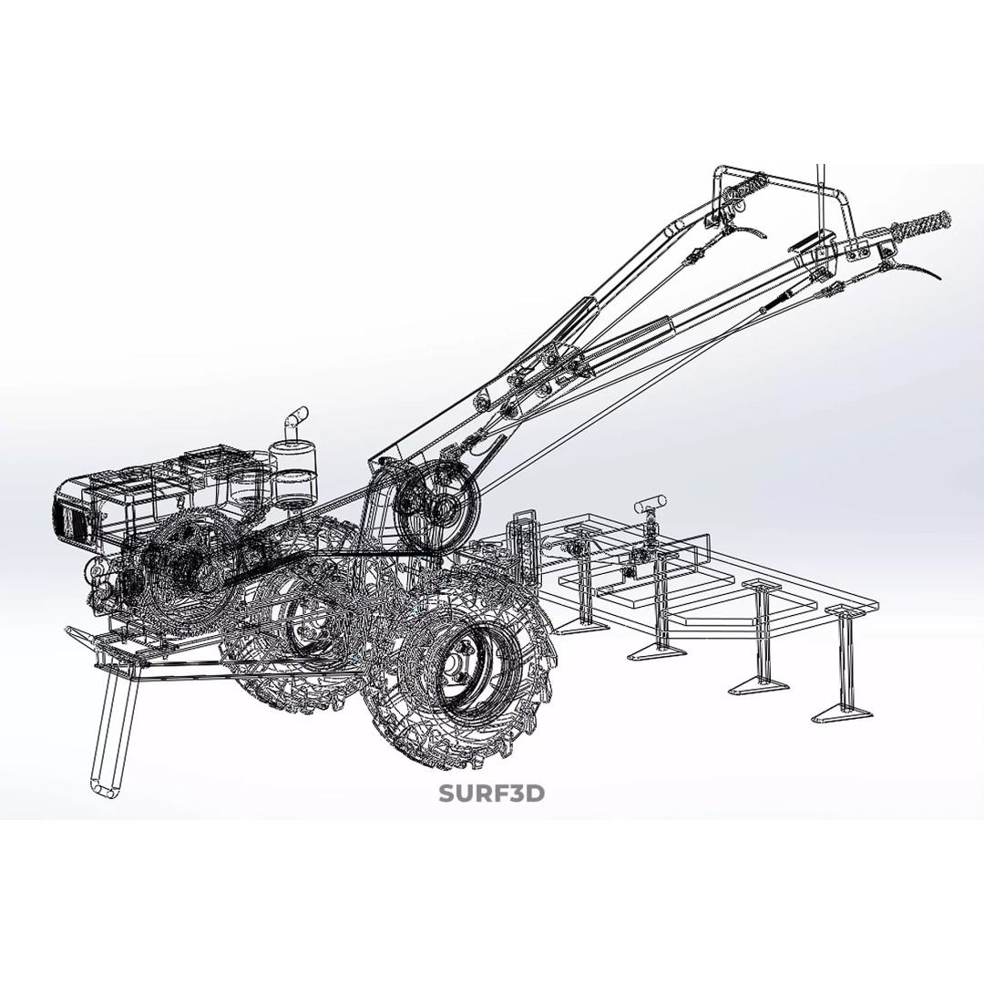 Tine Tooth Plow 3D Model – High-Quality Agricultural Asset, FBX, OBJ