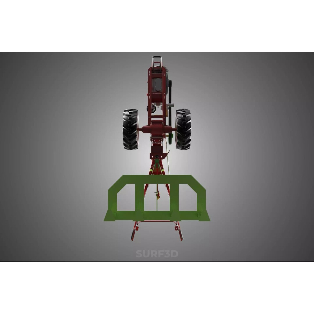 Tine Tooth Plow 3D Model – High-Quality Agricultural Asset, FBX, OBJ - View 23