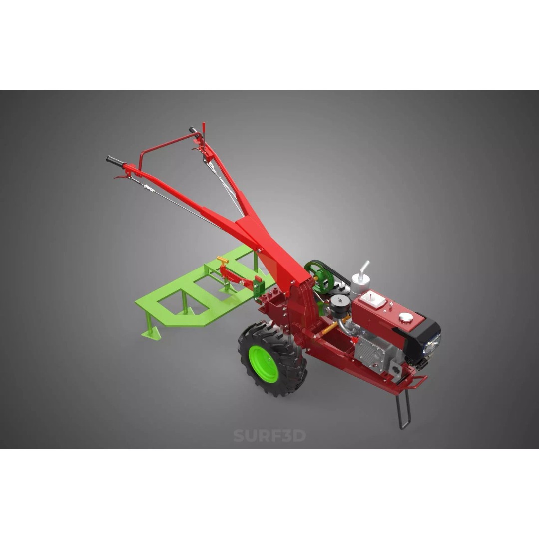 Tine Tooth Plow 3D Model – High-Quality Agricultural Asset, FBX, OBJ - View 3