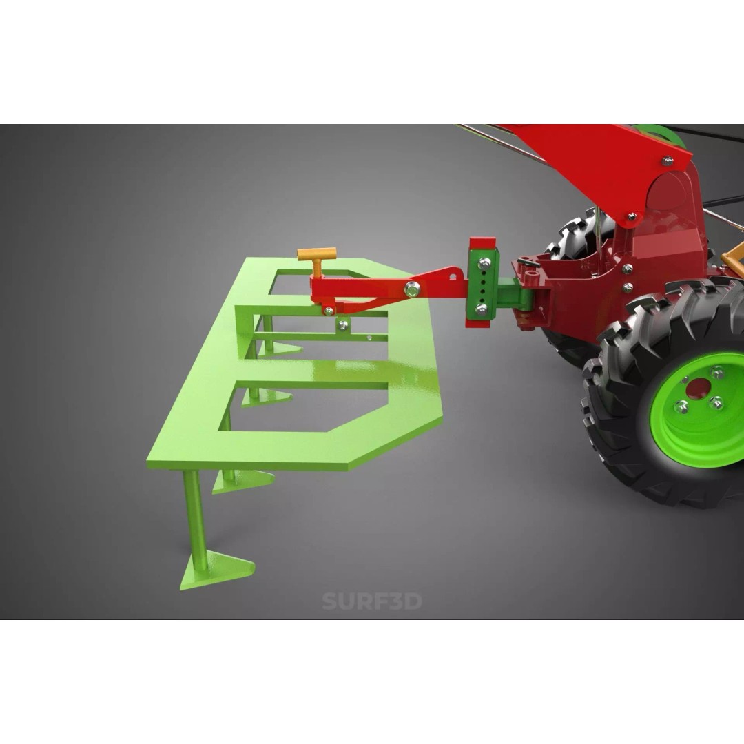 Tine Tooth Plow 3D Model – High-Quality Agricultural Asset, FBX, OBJ - View 30