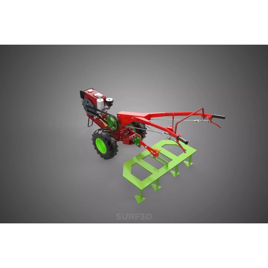 Tine Tooth Plow 3D Model – High-Quality Agricultural Asset, FBX, OBJ - View 7