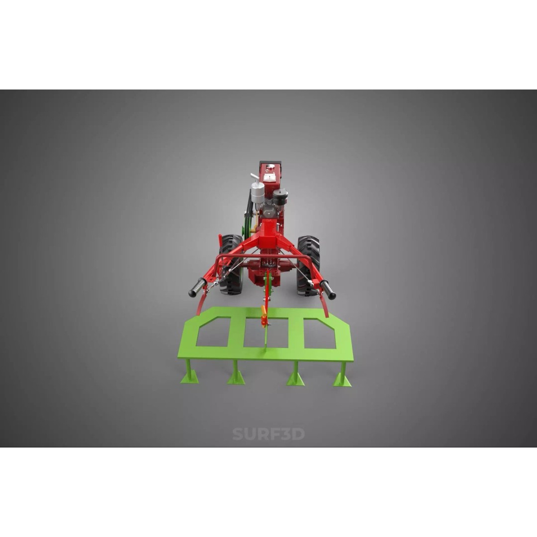 Tine Tooth Plow 3D Model – High-Quality Agricultural Asset, FBX, OBJ - View 8
