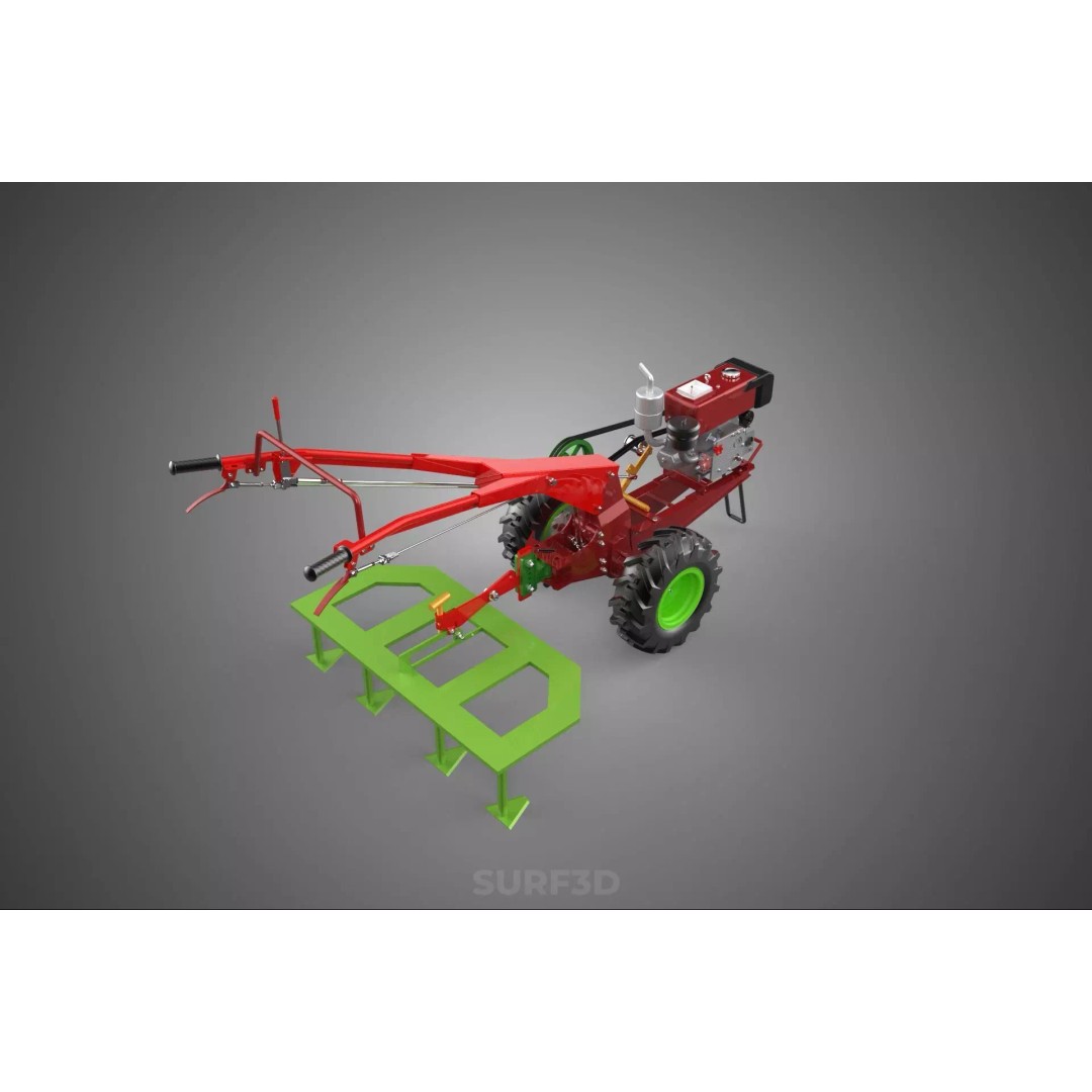 Tine Tooth Plow 3D Model – High-Quality Agricultural Asset, FBX, OBJ - View 9