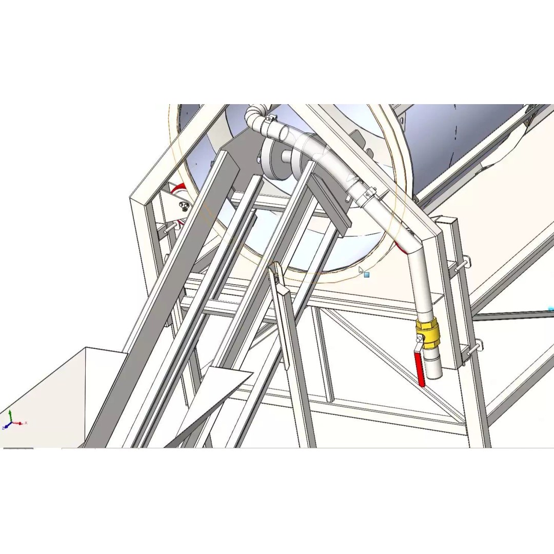 Rotary Vegetable and Fruit Drum Washing Machine 3D Model – Industrial Cleaning Equipment, FBX