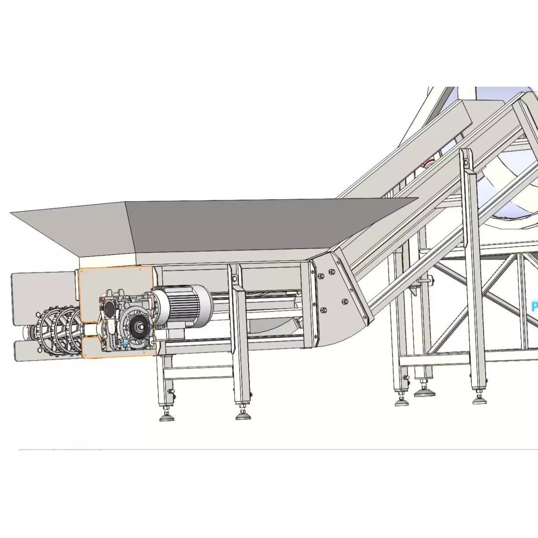 Rotary Vegetable and Fruit Drum Washing Machine 3D Model – Industrial Cleaning Equipment, FBX - View 10