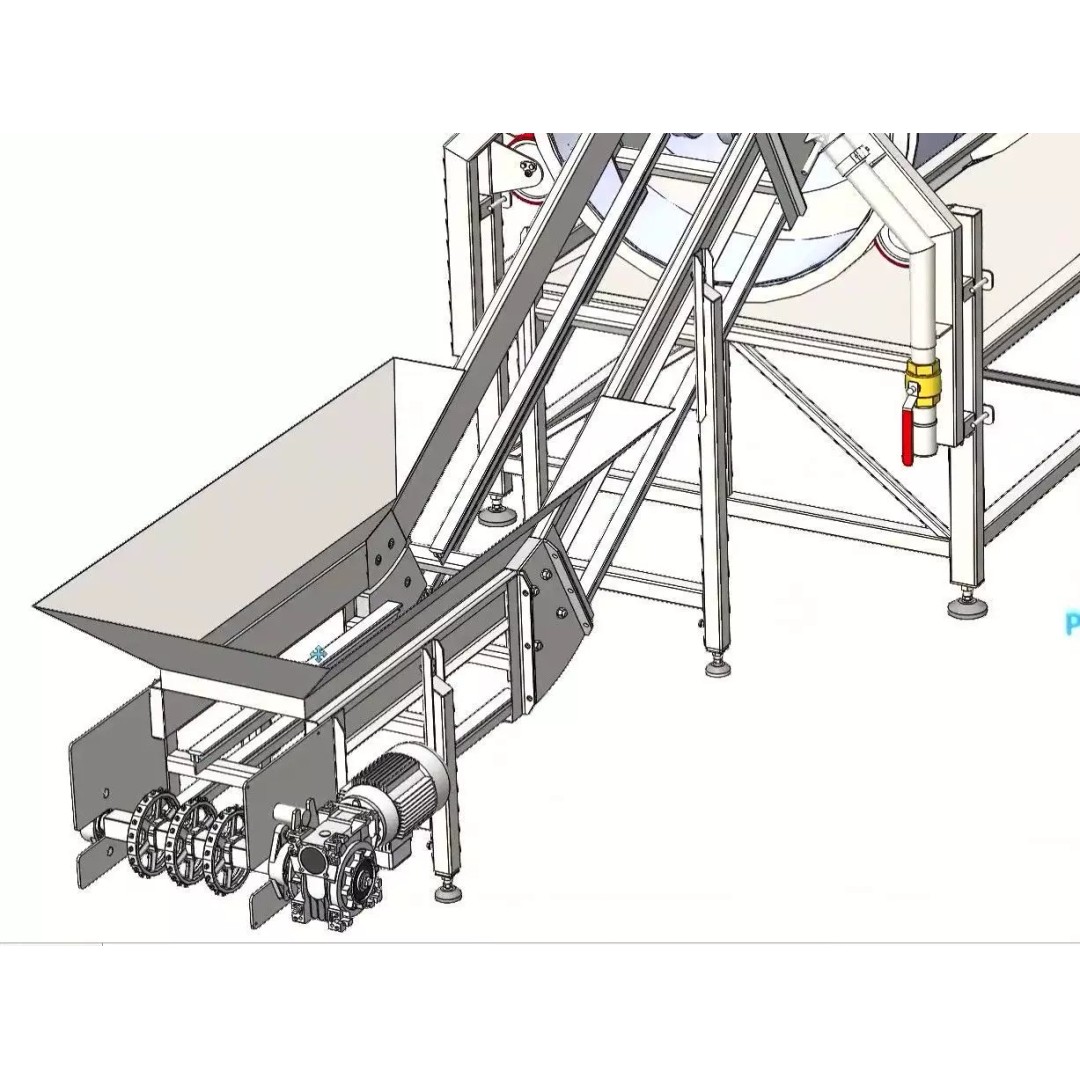 Rotary Vegetable and Fruit Drum Washing Machine 3D Model – Industrial Cleaning Equipment, FBX - View 12