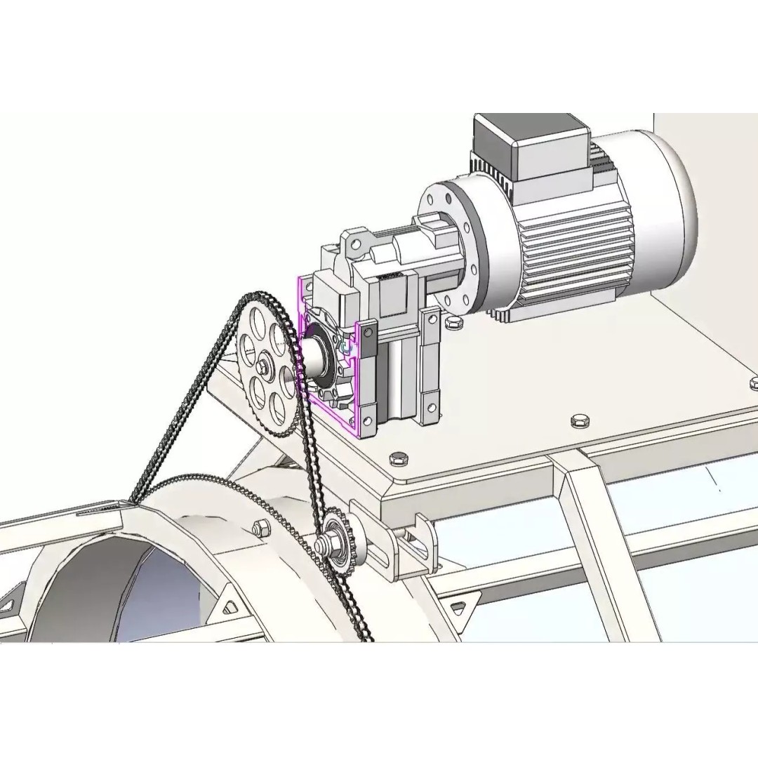 Rotary Vegetable and Fruit Drum Washing Machine 3D Model – Industrial Cleaning Equipment, FBX - View 16