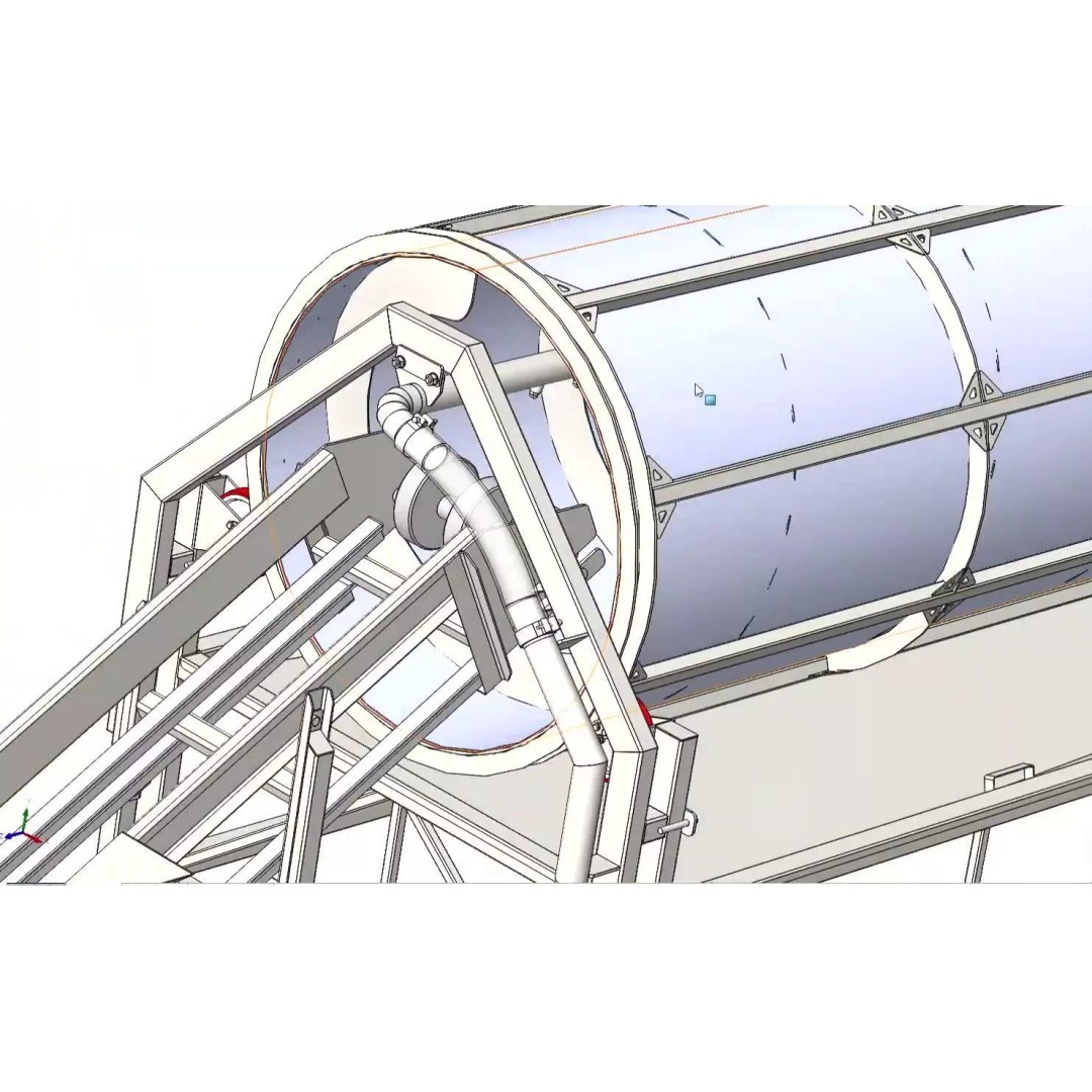 Rotary Vegetable and Fruit Drum Washing Machine 3D Model – Industrial Cleaning Equipment, FBX - View 21