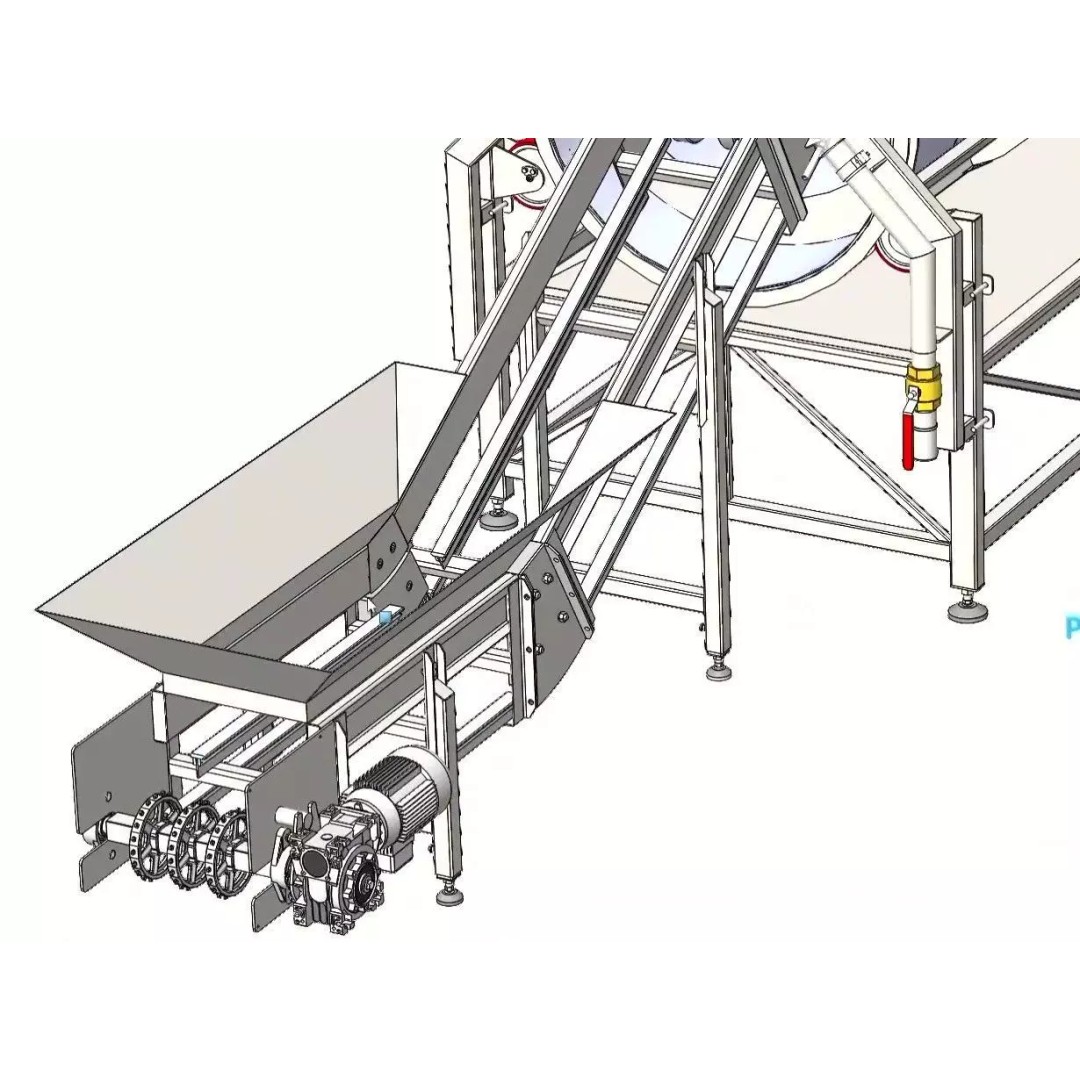 Rotary Vegetable and Fruit Drum Washing Machine 3D Model – Industrial Cleaning Equipment, FBX - View 24