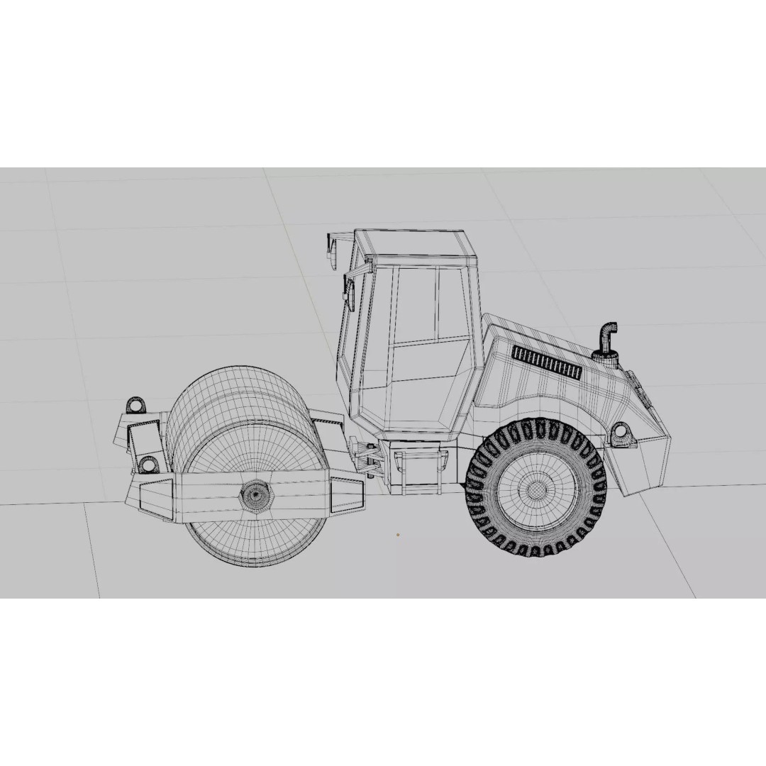 Road Roller 3D Model – PBR Textured Industrial Vehicle, FBX - View 13