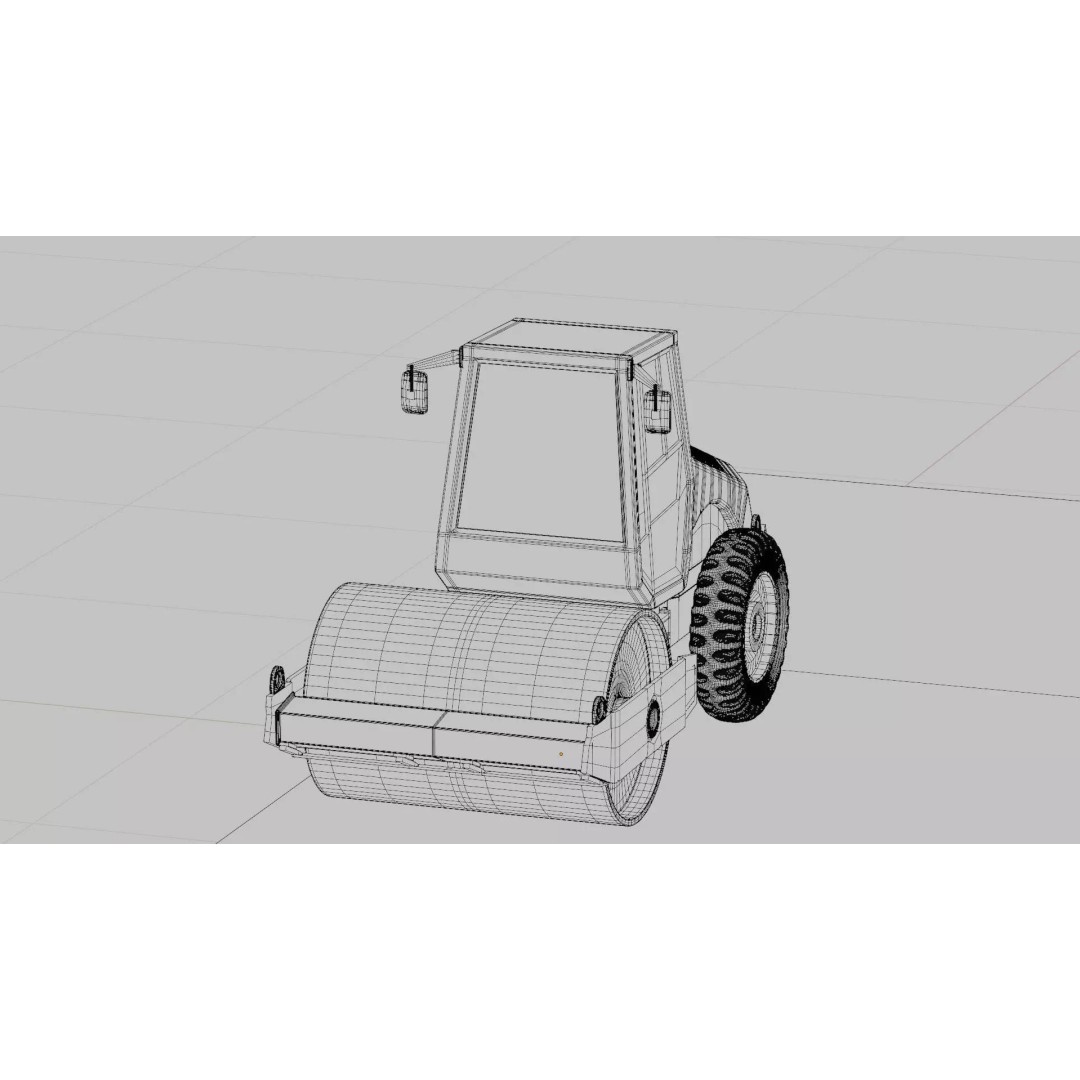 Road Roller 3D Model – PBR Textured Industrial Vehicle, FBX - View 17