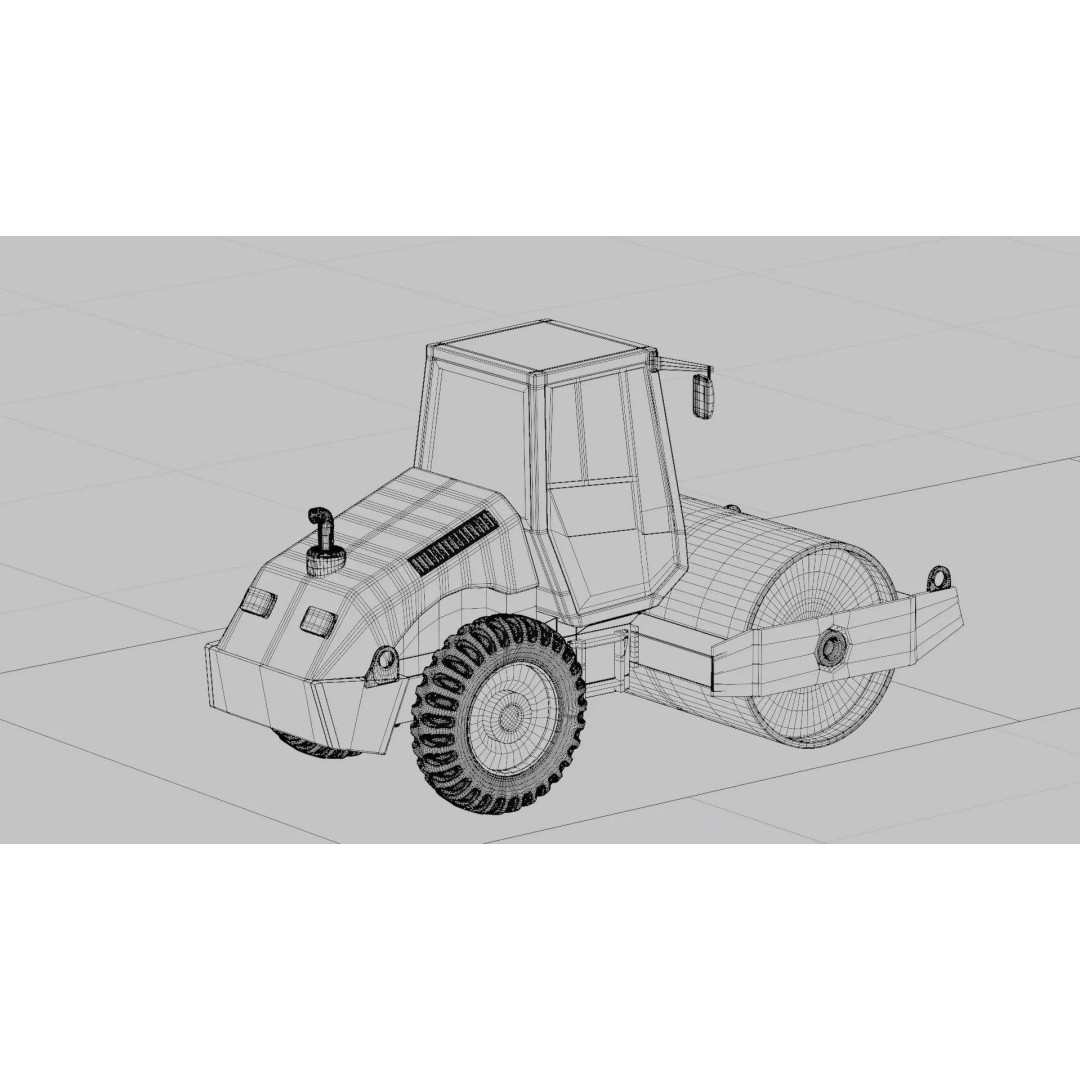 Road Roller 3D Model – PBR Textured Industrial Vehicle, FBX - View 5