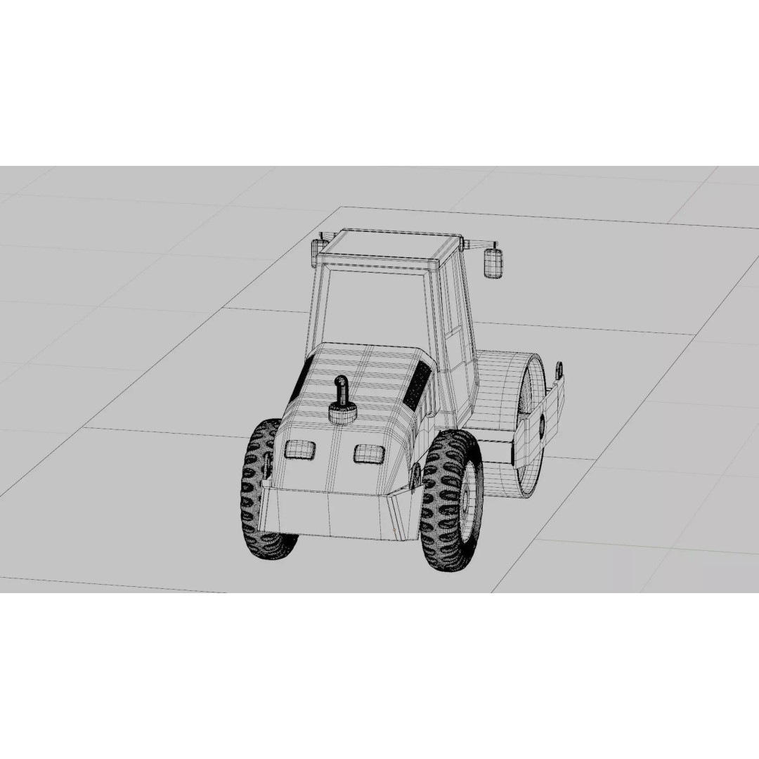 Road Roller 3D Model – PBR Textured Industrial Vehicle, FBX - View 7