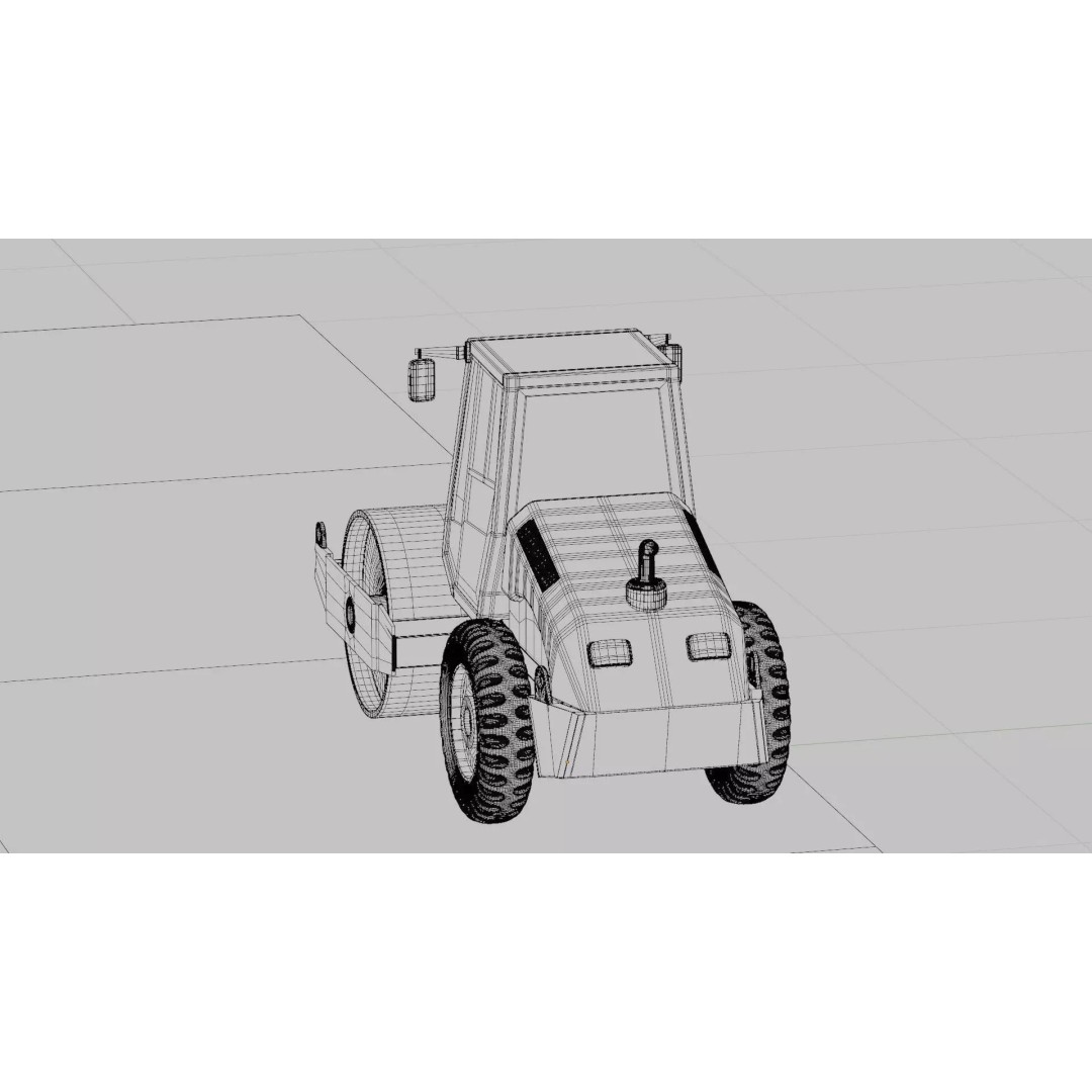 Road Roller 3D Model – PBR Textured Industrial Vehicle, FBX - View 9