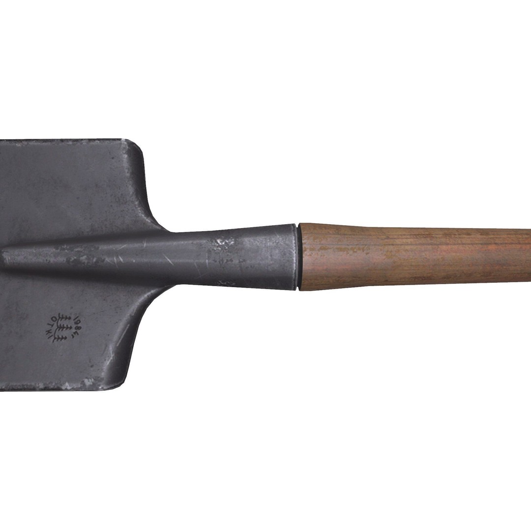 World War 1 Shovel 3D Model – Low Poly PBR Game Asset, FBX, OBJ - View 11