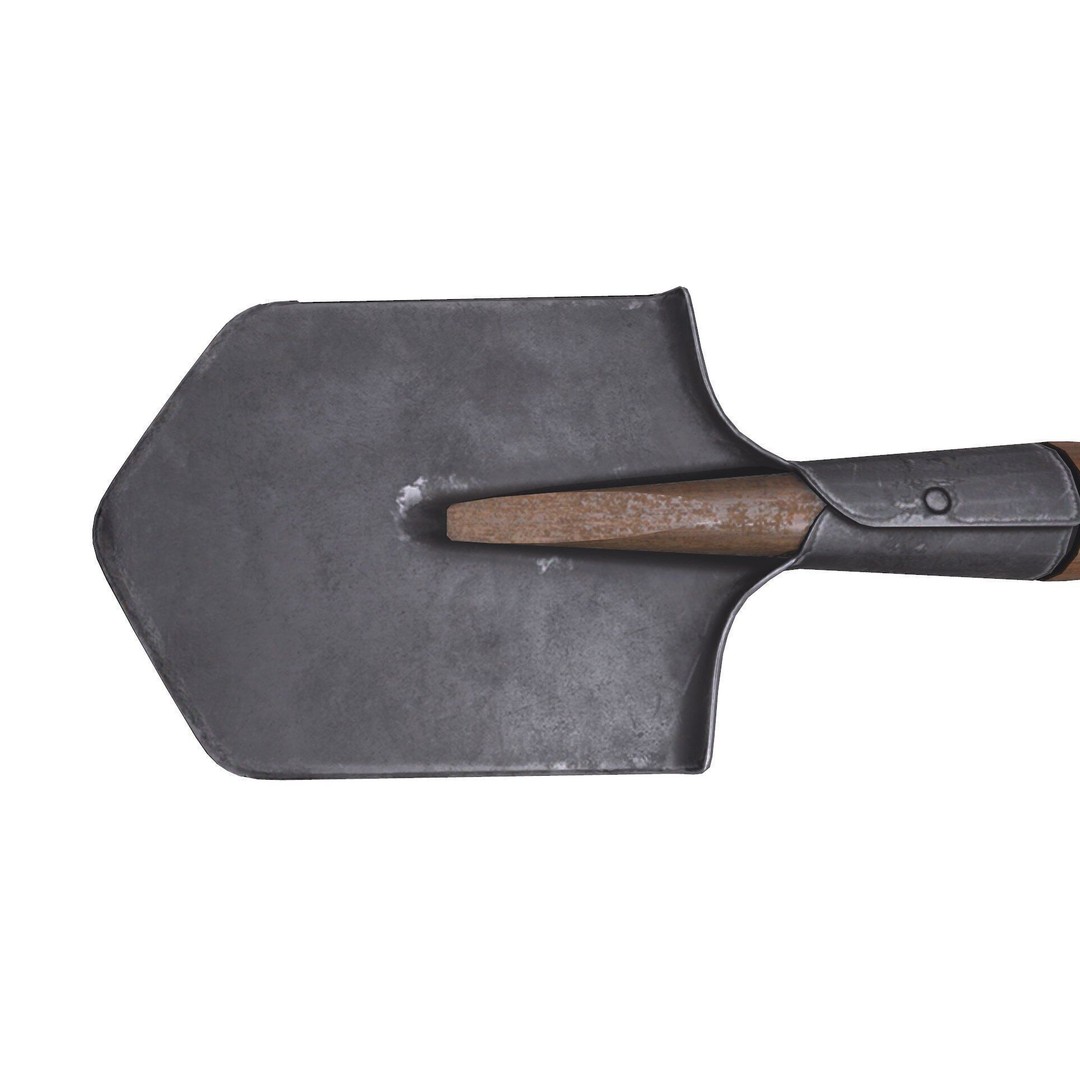 World War 1 Shovel 3D Model – Low Poly PBR Game Asset, FBX, OBJ - View 13