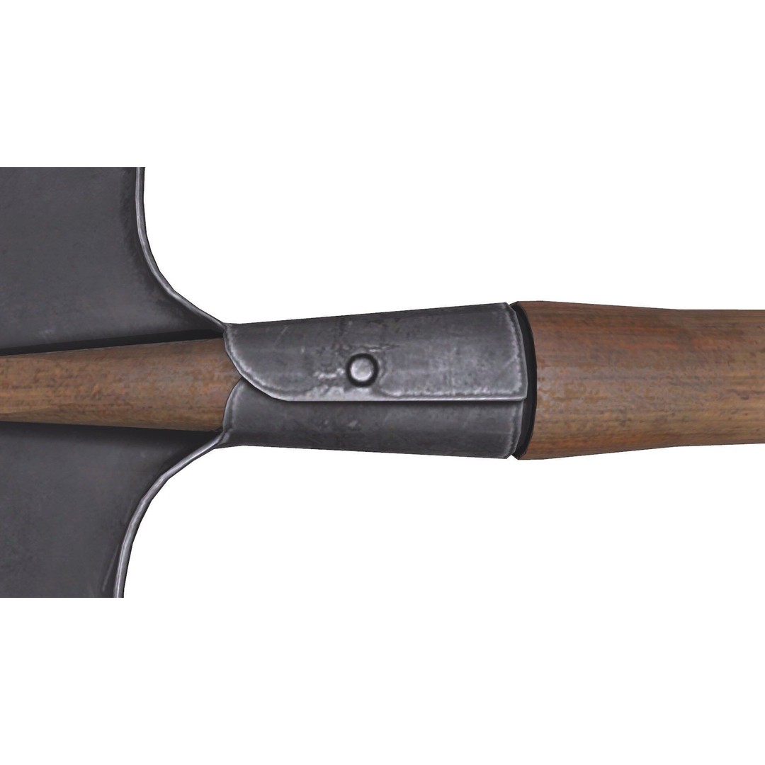 World War 1 Shovel 3D Model – Low Poly PBR Game Asset, FBX, OBJ - View 14