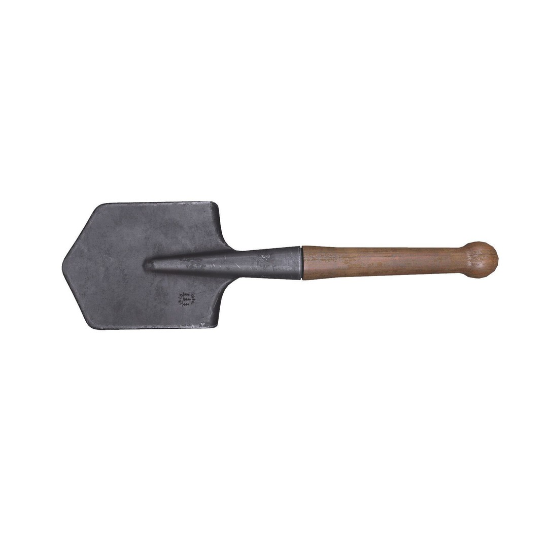 World War 1 Shovel 3D Model – Low Poly PBR Game Asset, FBX, OBJ - View 5