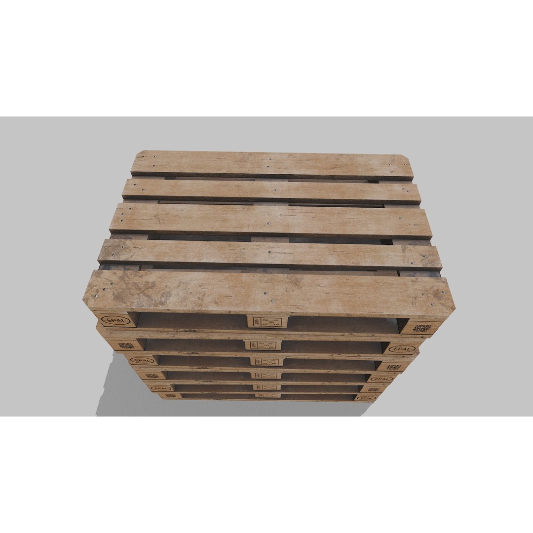Wooden Pallets 3D Model – Low Poly Game Asset, FBX & OBJ Formats - View 13