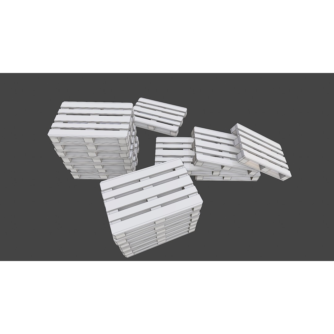 Wooden Pallets 3D Model – Low Poly Game Asset, FBX & OBJ Formats - View 21