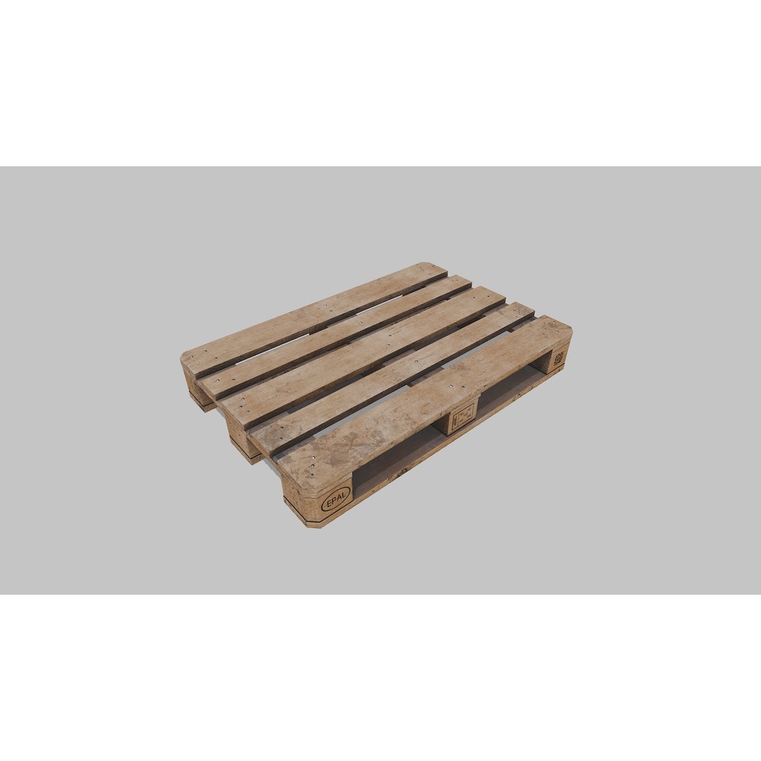 Wooden Pallets 3D Model – Low Poly Game Asset, FBX & OBJ Formats - View 6