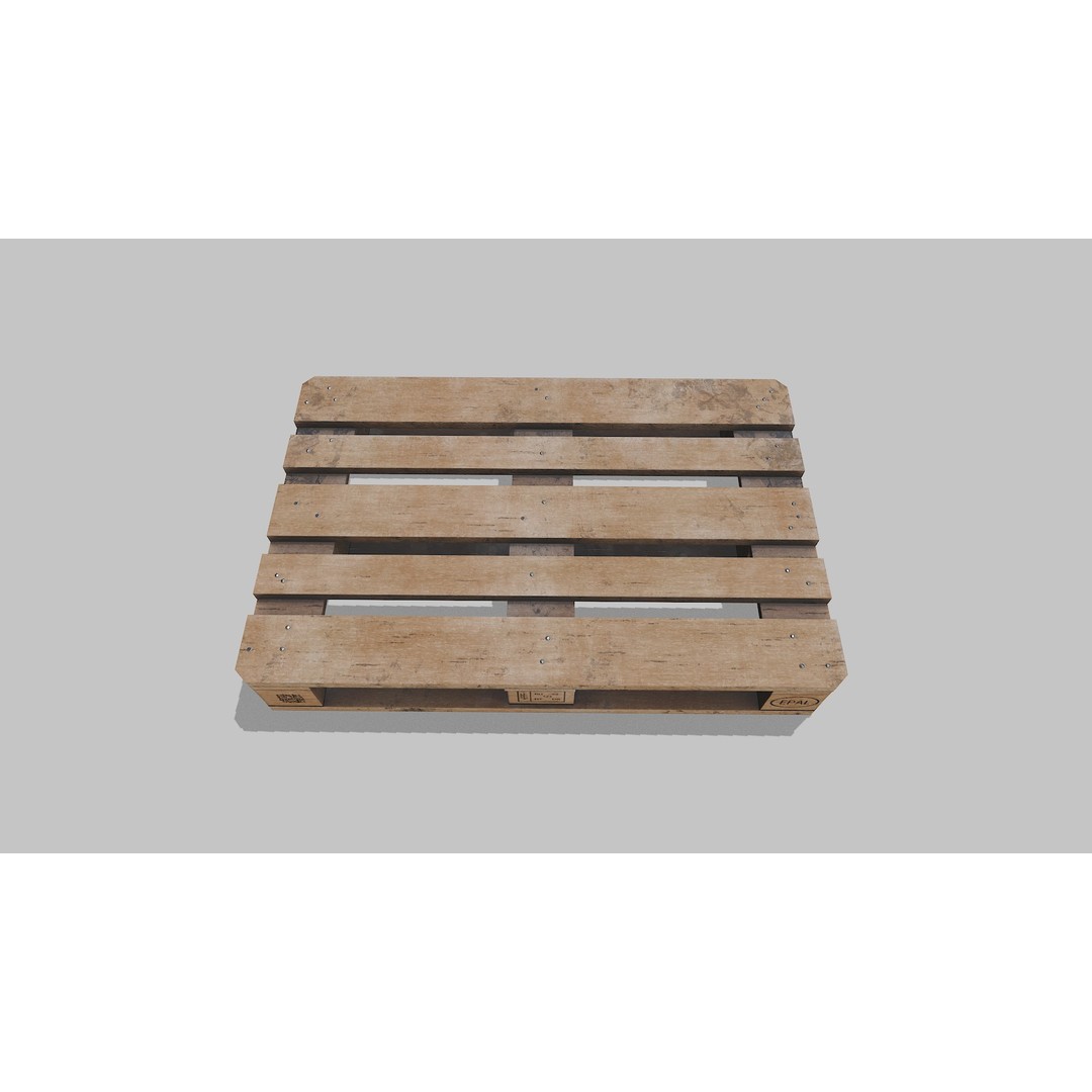 Wooden Pallets 3D Model – Low Poly Game Asset, FBX & OBJ Formats - View 7