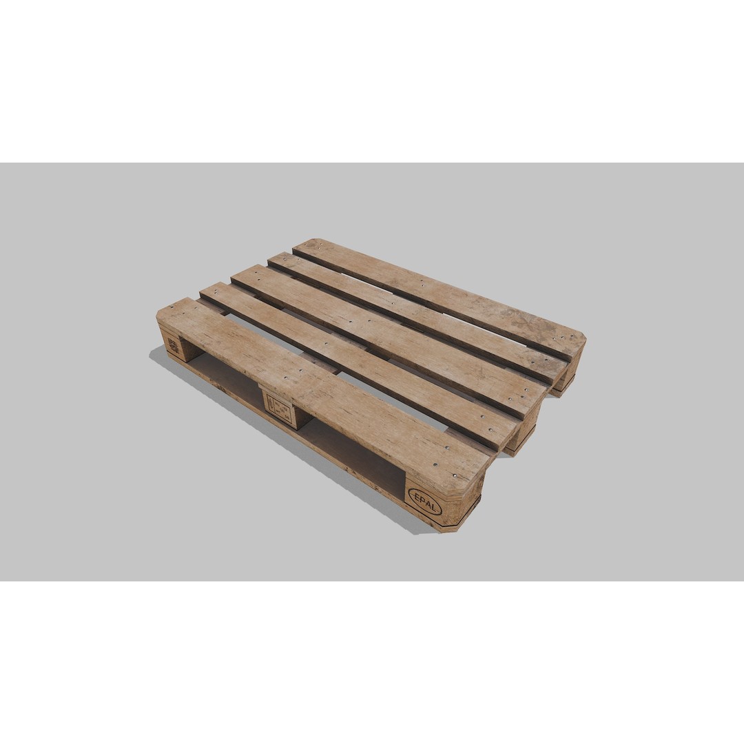 Wooden Pallets 3D Model – Low Poly Game Asset, FBX & OBJ Formats - View 8