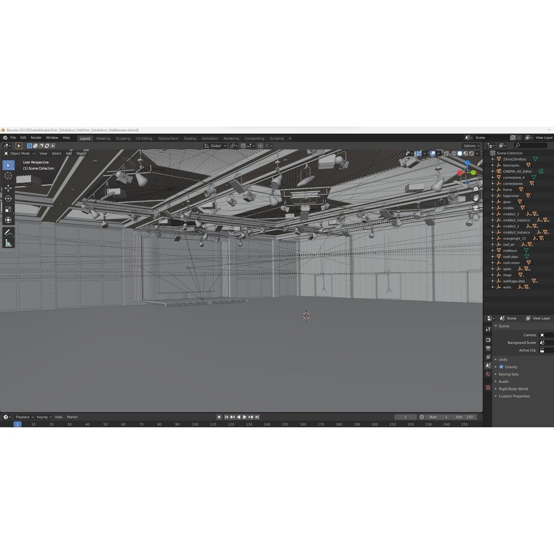Fair Exhibition Hall 3D Model – Architectural Showroom, Cinema4D R25 - View 20