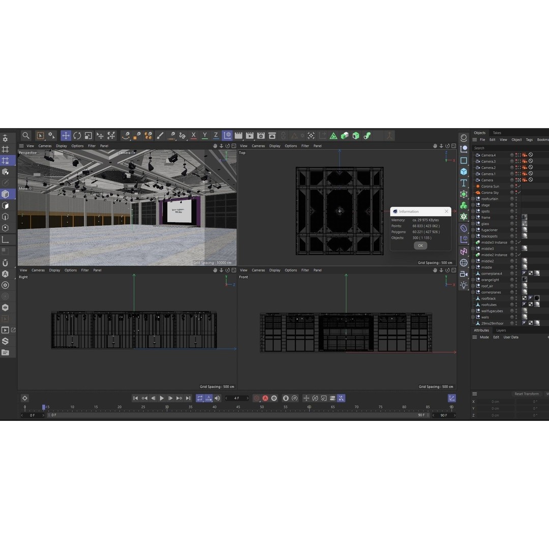 Fair Exhibition Hall 3D Model – Architectural Showroom, Cinema4D R25 - View 21