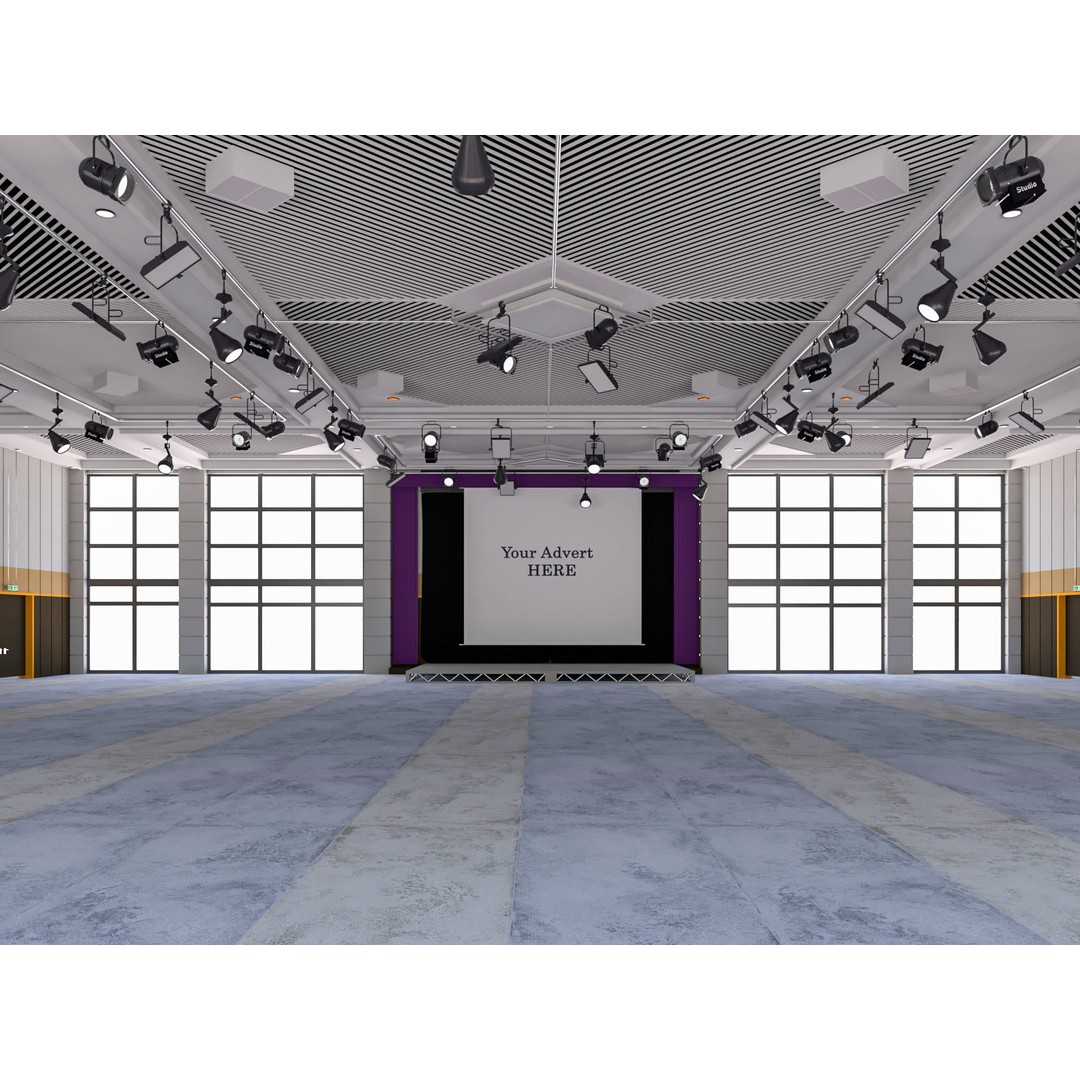 Fair Exhibition Hall 3D Model – Architectural Showroom, Cinema4D R25 - View 4