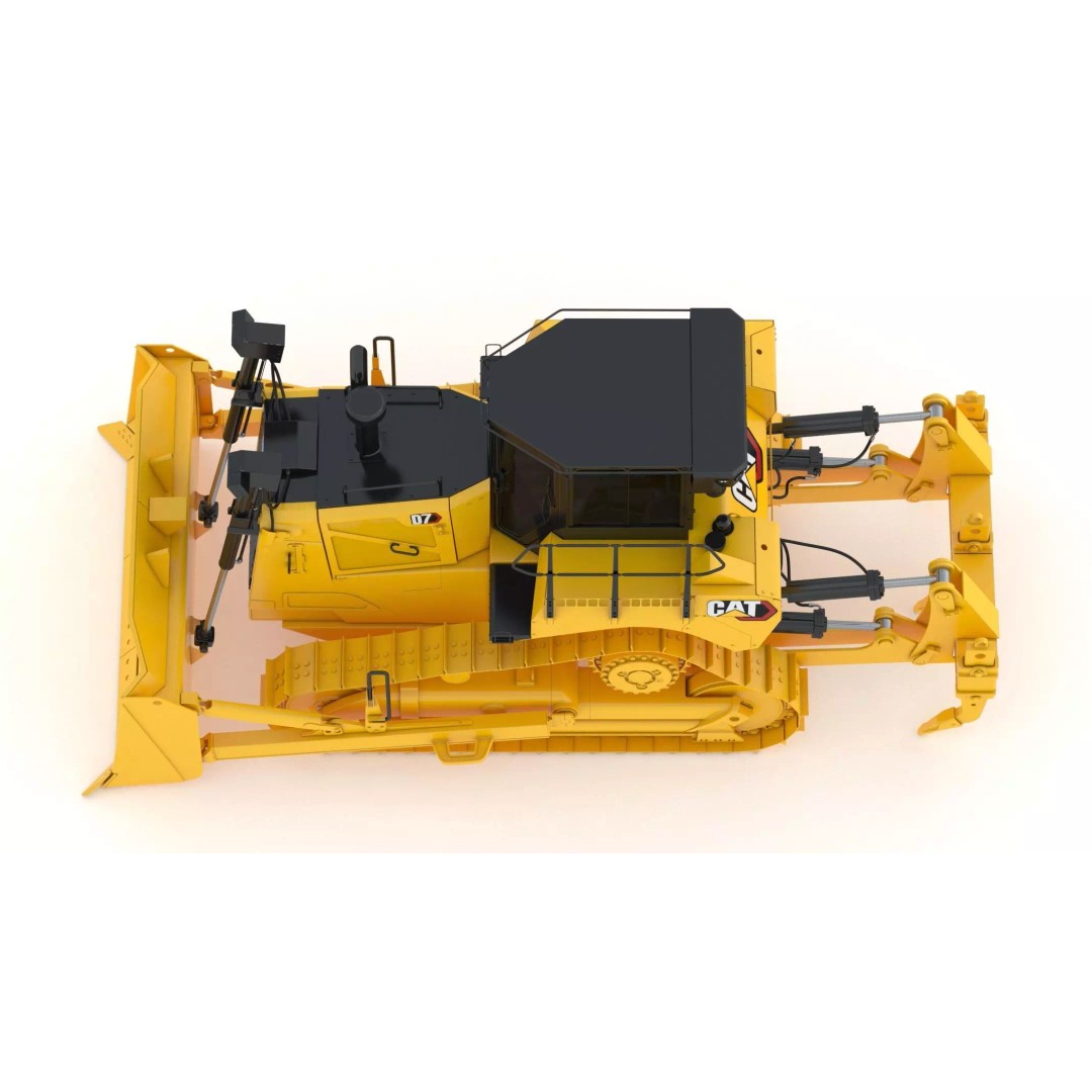 Caterpillar D7 Dozer 3D Model – High Poly Game Asset, FBX, OBJ - View 11
