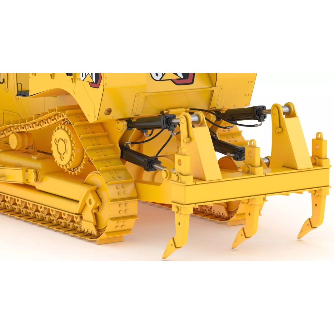 Caterpillar D7 Dozer 3D Model – High Poly Game Asset, FBX, OBJ - View 14