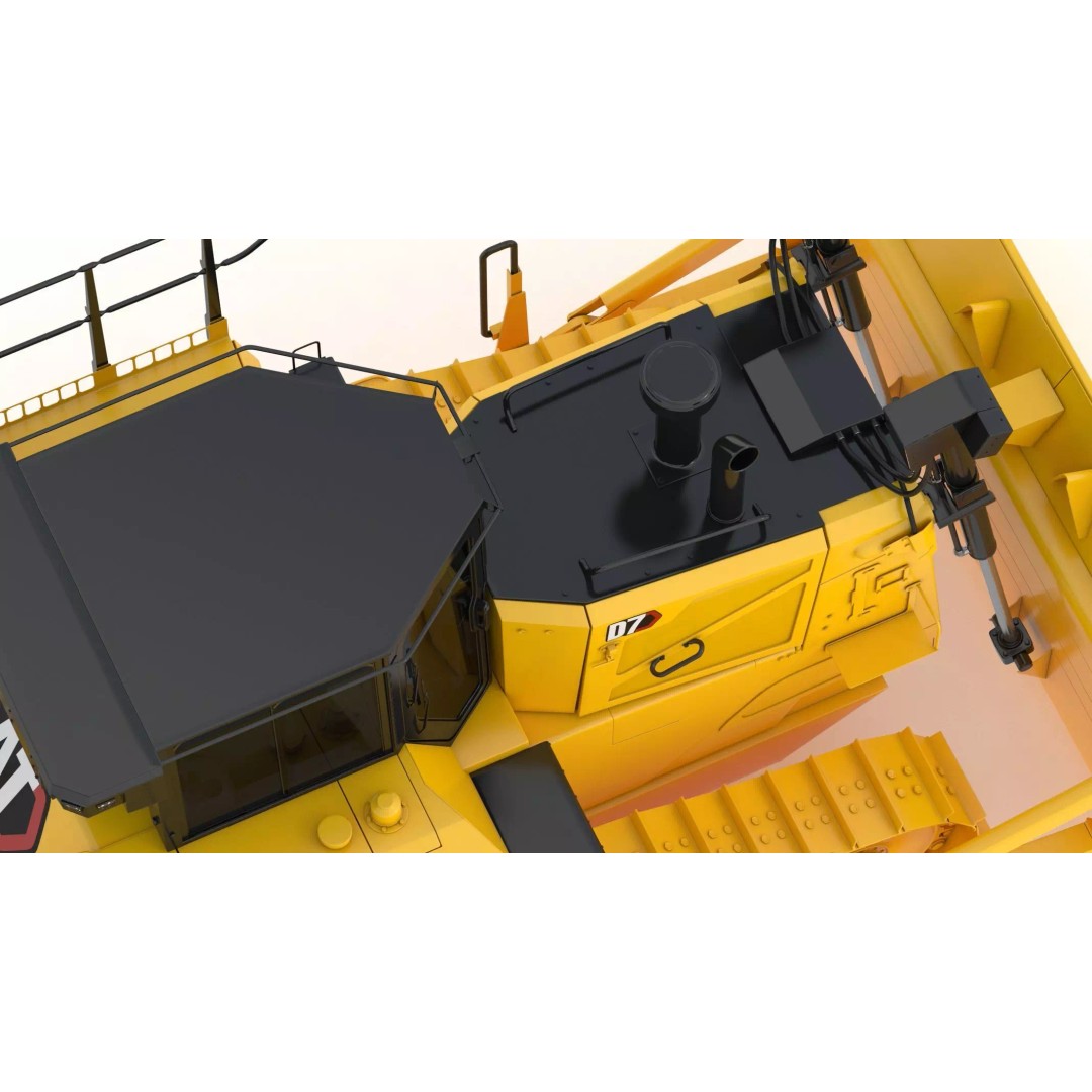 Caterpillar D7 Dozer 3D Model – High Poly Game Asset, FBX, OBJ - View 20
