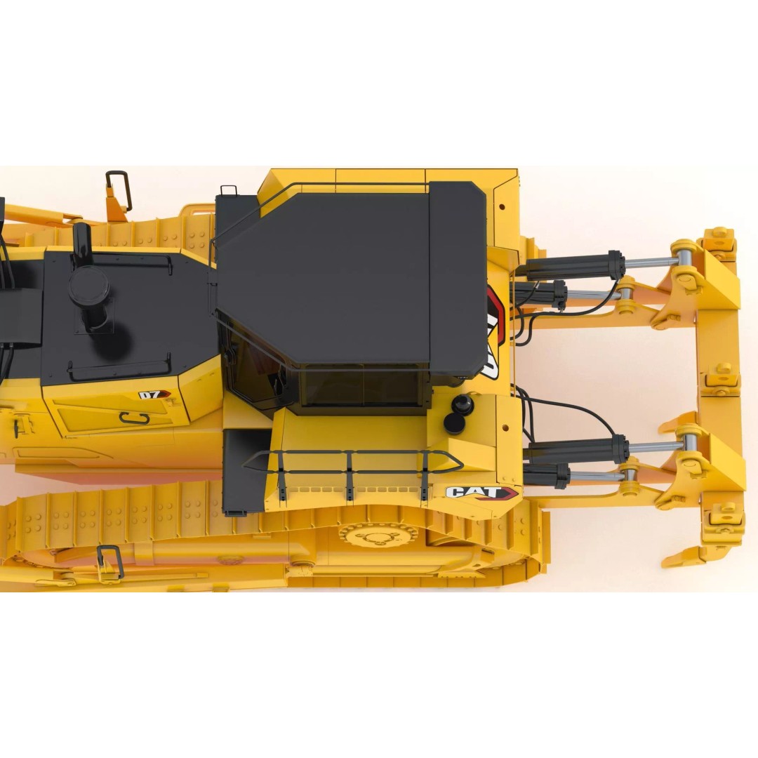 Caterpillar D7 Dozer 3D Model – High Poly Game Asset, FBX, OBJ - View 21