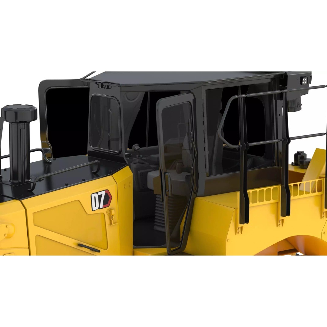 Caterpillar D7 Dozer 3D Model – High Poly Game Asset, FBX, OBJ - View 23