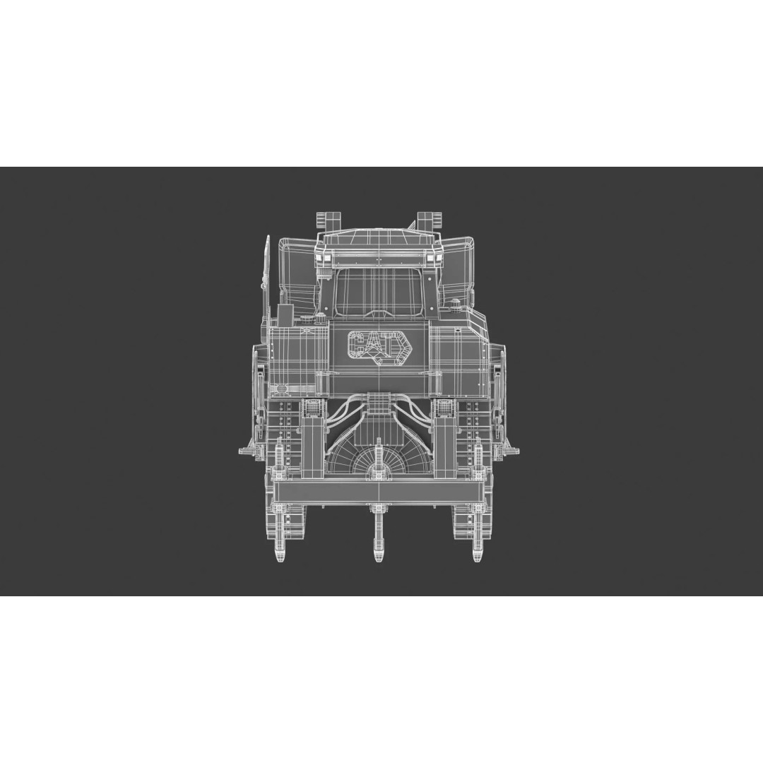 Caterpillar D7 Dozer 3D Model – High Poly Game Asset, FBX, OBJ - View 25