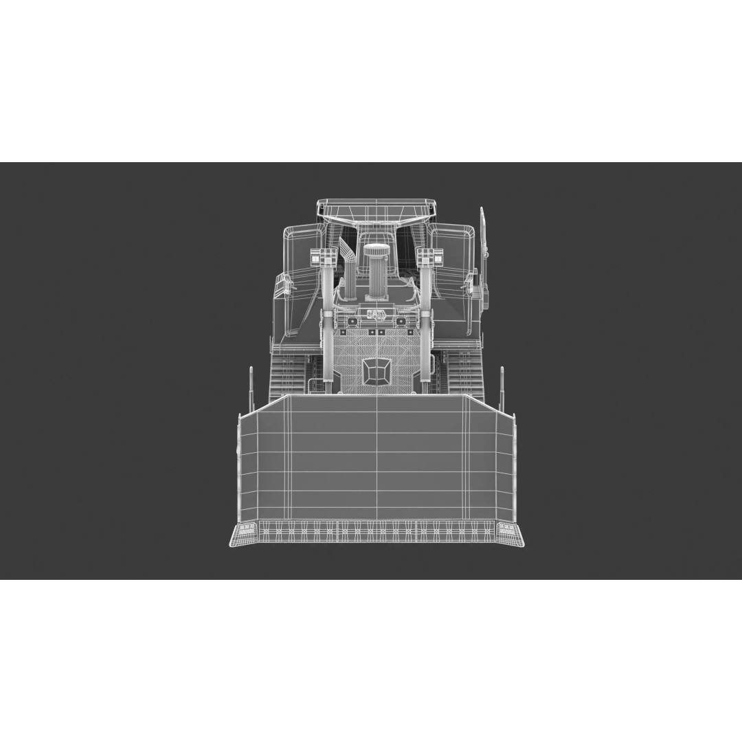 Caterpillar D7 Dozer 3D Model – High Poly Game Asset, FBX, OBJ - View 29