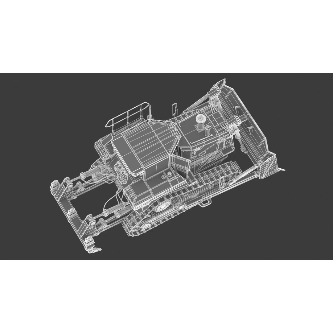 Caterpillar D7 Dozer 3D Model – High Poly Game Asset, FBX, OBJ - View 32