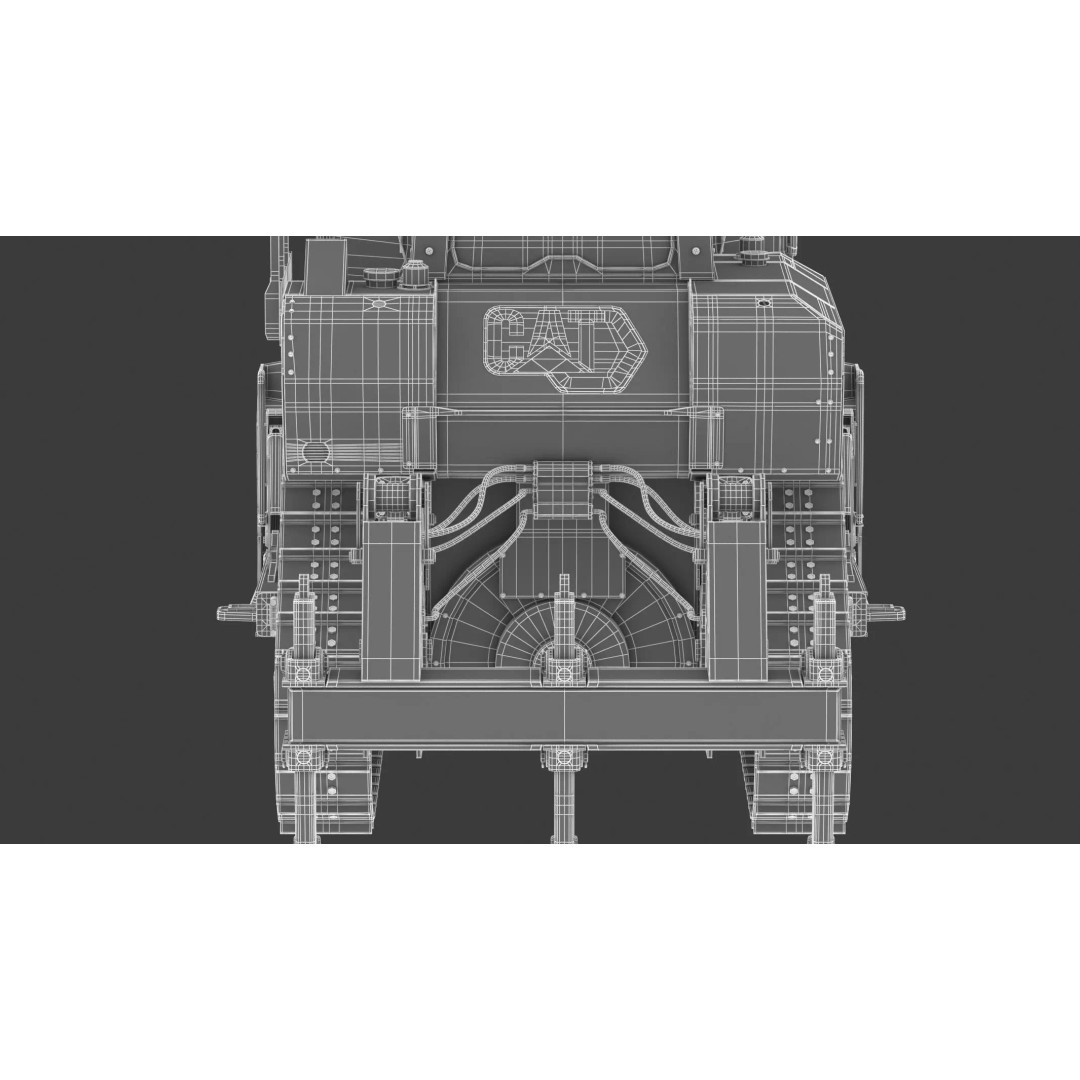 Caterpillar D7 Dozer 3D Model – High Poly Game Asset, FBX, OBJ - View 35