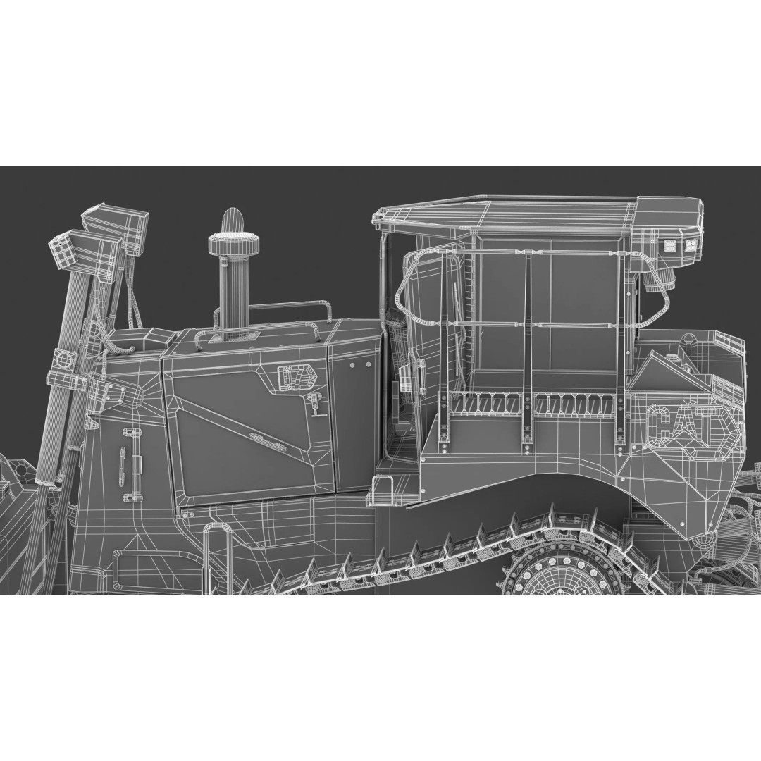 Caterpillar D7 Dozer 3D Model – High Poly Game Asset, FBX, OBJ - View 37
