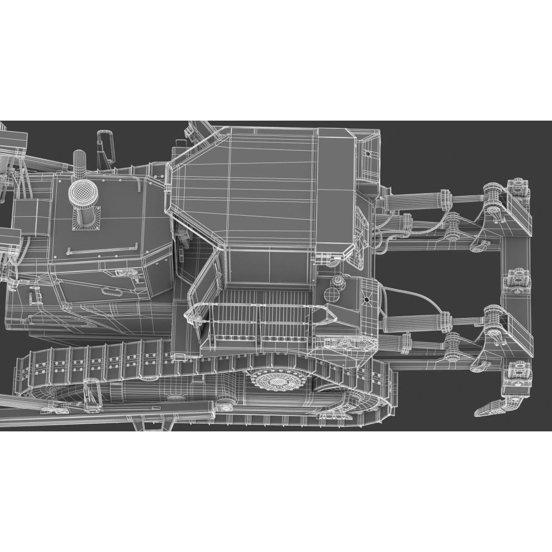 Caterpillar D7 Dozer 3D Model – High Poly Game Asset, FBX, OBJ - View 43