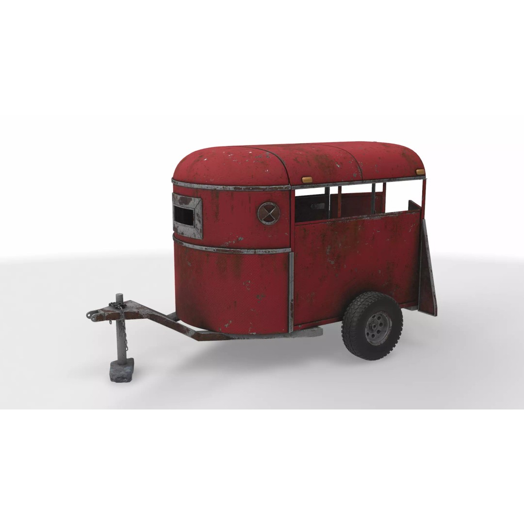 Livestock Trailer 3D Model – PBR Game-Ready Asset, FBX - View 2