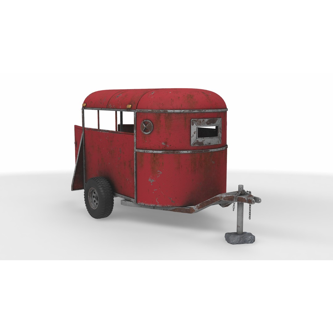 Livestock Trailer 3D Model – PBR Game-Ready Asset, FBX - View 3